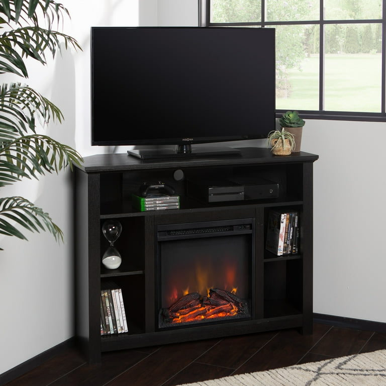 Tall corner fireplace tv stand discount