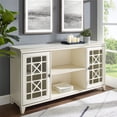 thumbnail image 1 of Manor Park Transitional 2 Fretwork Door TV Stand, Antique White, 1 of 7