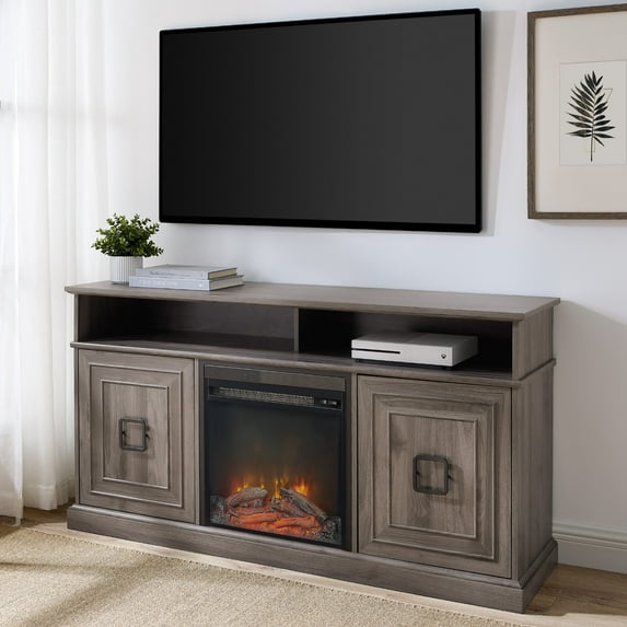 Manor Park Transitional Fireplace TV Stand for TVs up to 65", Slate Grey