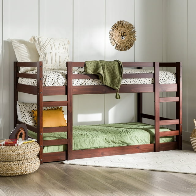 Manor Park Transitional Youth Twin Over Twin Bunk Bed Frame, Espresso