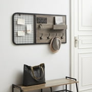 Manor Park Urban Industrial Wire Grid Wall Organizer, Grey Wash