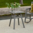 Manor Park Wood Outdoor Patio End Table with Chevron Design, Grey Wash