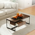 thumbnail image 1 of Manora Coffee Table with Storage Drawers, Wooden Farmhouse Rectangular Center Table for Living Room, 1 of 7