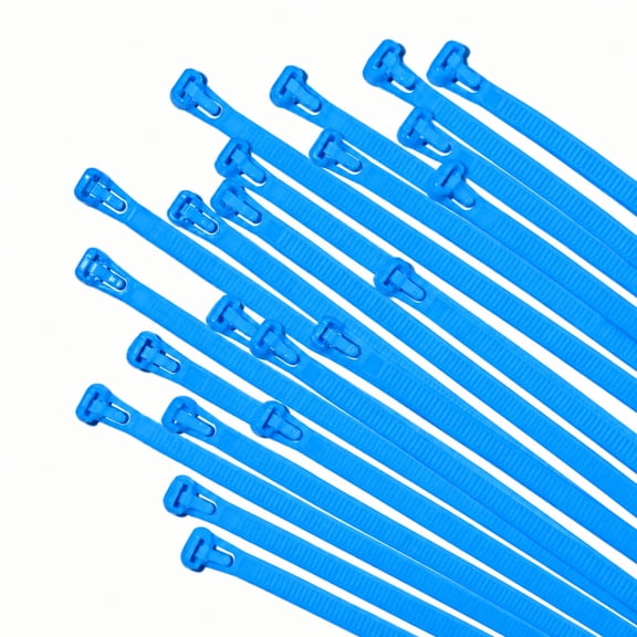 Manotears 100-Pack 8 Inch Reusable Cable Ties, Blue Releasable Nylon Zip Ties, 0.29 Inch Wide Adjustable Wire Ties for Cable Management, Home, Office, Garden and Garage