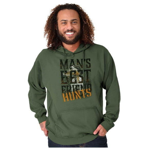 Mans Best Friend Hunting Fish Outdoor Men's Big & Tall Graphic Hoodie Brisco Brands 2X