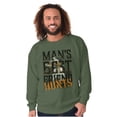 thumbnail image 1 of Mans Best Friend Hunting Fish Outdoor Men's Big & Tall Crewneck Sweatshirt Brisco Brands 2X, 1 of 5