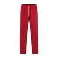 thumbnail image 1 of Mans Casual Pants Solid Color Drawstring Pockets Straight Sweatpants Red, 1 of 9