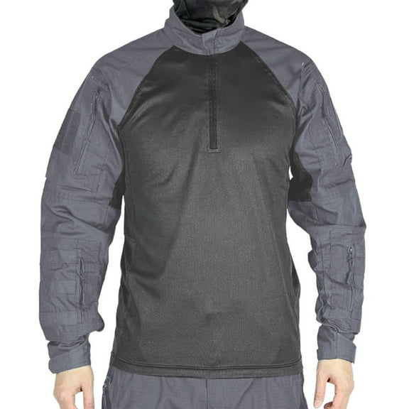 Mans Long Sleeve Shirt, Men's Shirt Breathable Long Sleeve Shirt Pockets 1/4 Zip Pullover Tops