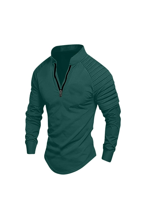 Mans Long Sleeve Shirt, Mens Western Style Quarter Zip Pullover Golf Shirt Lightweight Shirts Long Sleeve Quick Dry Athletic Base Layer Workout