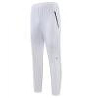 ZQUUVOU Mans Sweatpants Slim Fit Solid Color Straight High-Elastic Running Basketball Fitness Trousers White