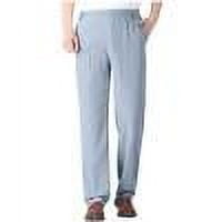 Mans Sweatpants Solid Color Zipper Straight Tube Pocket Draw Rope Trousers Light Blue