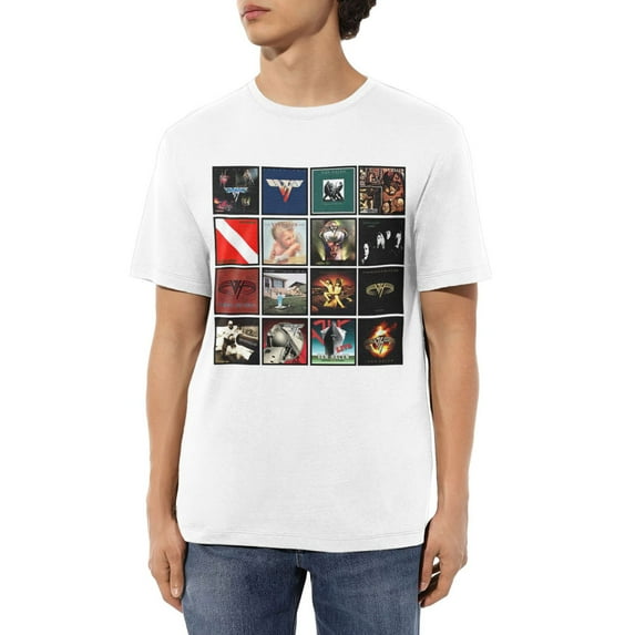 Mans Tshirts for Van.1986 Halen T Shirtsmusic Short sleeve Crewneck Tshirts 4X-Large