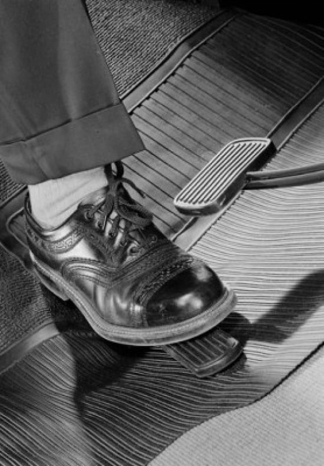 Mans foot on car accelerator pedal Canvas Art -  (18 x 24)