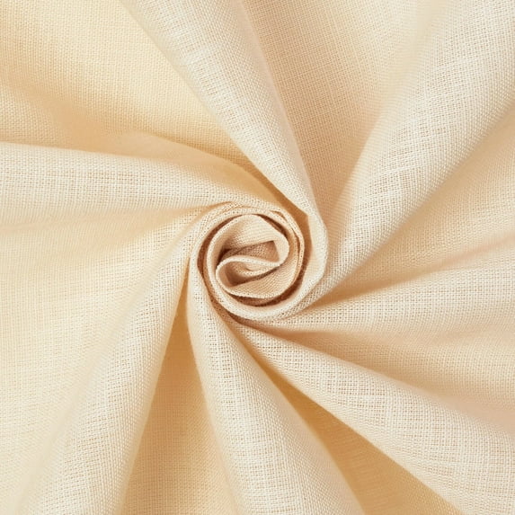 Mansa (4.1 oz) 100% Hypoallergenic Cotton Woven Linen Look 55/56" Fabric By The Yard - Beige, 5 Yards