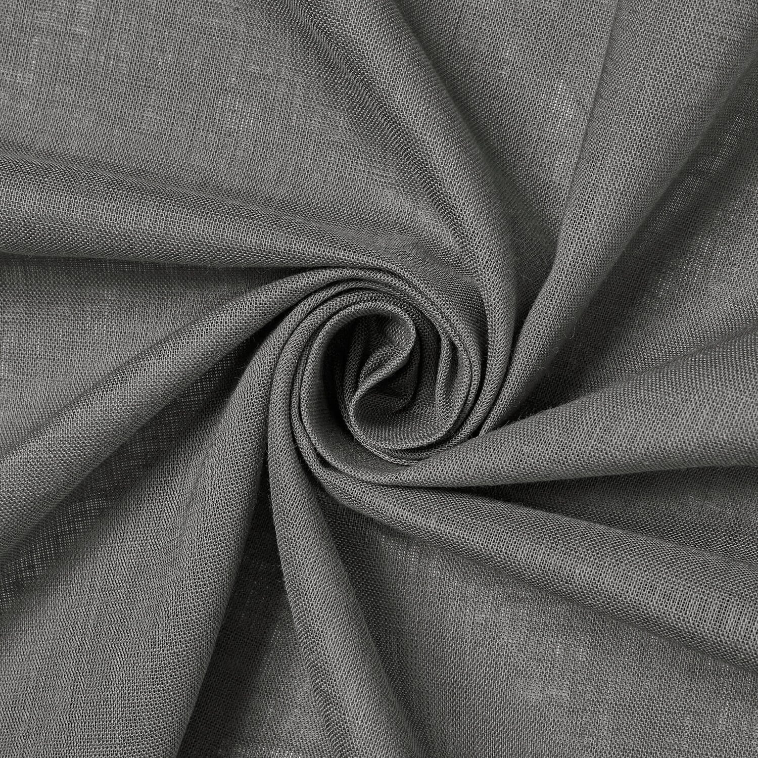 Mansa (4.1 oz) 100% Hypoallergenic Cotton Woven Linen Look 55/56" Fabric By The Yard - Charcoal, 1 Yard