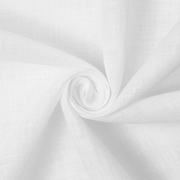 Mansa (4.1 oz) 100% Hypoallergenic Cotton Woven Linen Look 55/56" Fabric By The Yard - White, 1 Yard