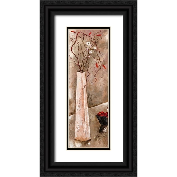 Mansart, Veronique 11x24 Black Ornate Wood Framed with Double Matting Museum Art Print Titled - Zen attitude I