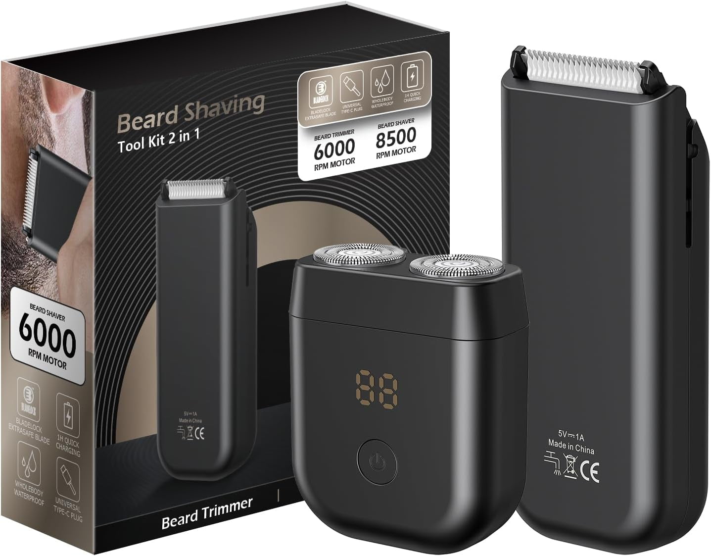 Manscape, 2 in 1 Body Hair Trimmer\u0026Beard Shaver, Ball Trimmer for Men Body/Pubic/Groin/Beard, Skin Safe Ceramic Blade, Body Razor Mustache Shaving Kits