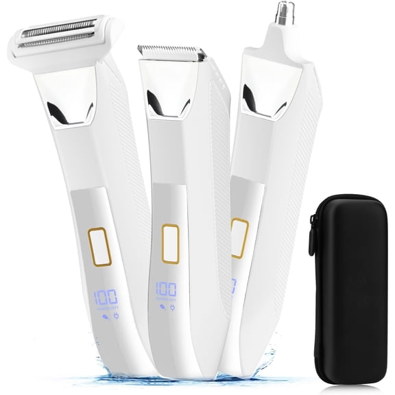 Manscape Body and Ball Trimmer for Men, 3-in-1 Pubic Groin & Nose Hair Trimmer, Ball Shaver & Body Groomer, Wet/Dry Electric Razors for Smooth Shaving, IPX7 Waterproof with Travel Case