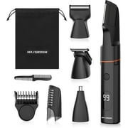 Manscape Body Hair Trimmer for Men, Waterproof Pubic, Groin & Ball Shaver, No-Nick Mens Grooming Kit with LED Display, Type-C USB Rechargeable, Guide Comb & Travel Lock