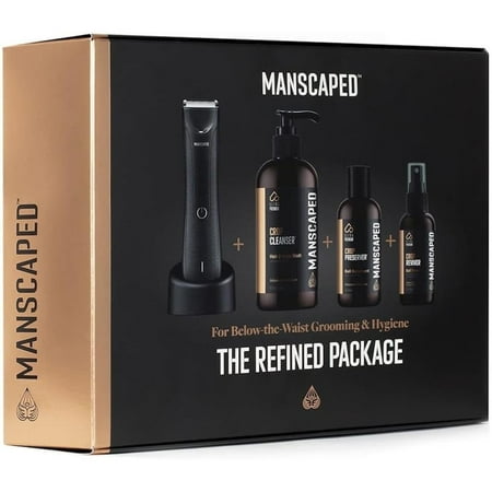 Manscaped - The Lawn Mower 3.0 Plus Essentials Kit, SkinSafe Electric Groin and Body Hair Trimmer - Black