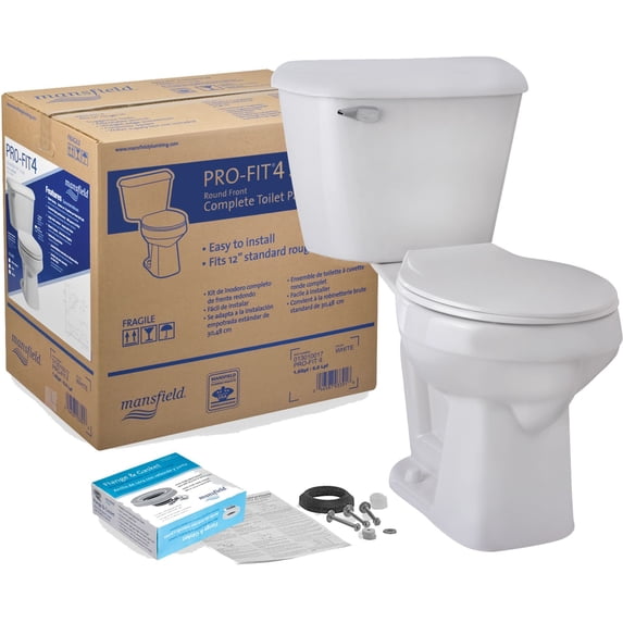 Mansfield 011710017 Pro-Fit 1.6 Gpf Two-Piece Round Comfort Height Toilet Complete Kit -