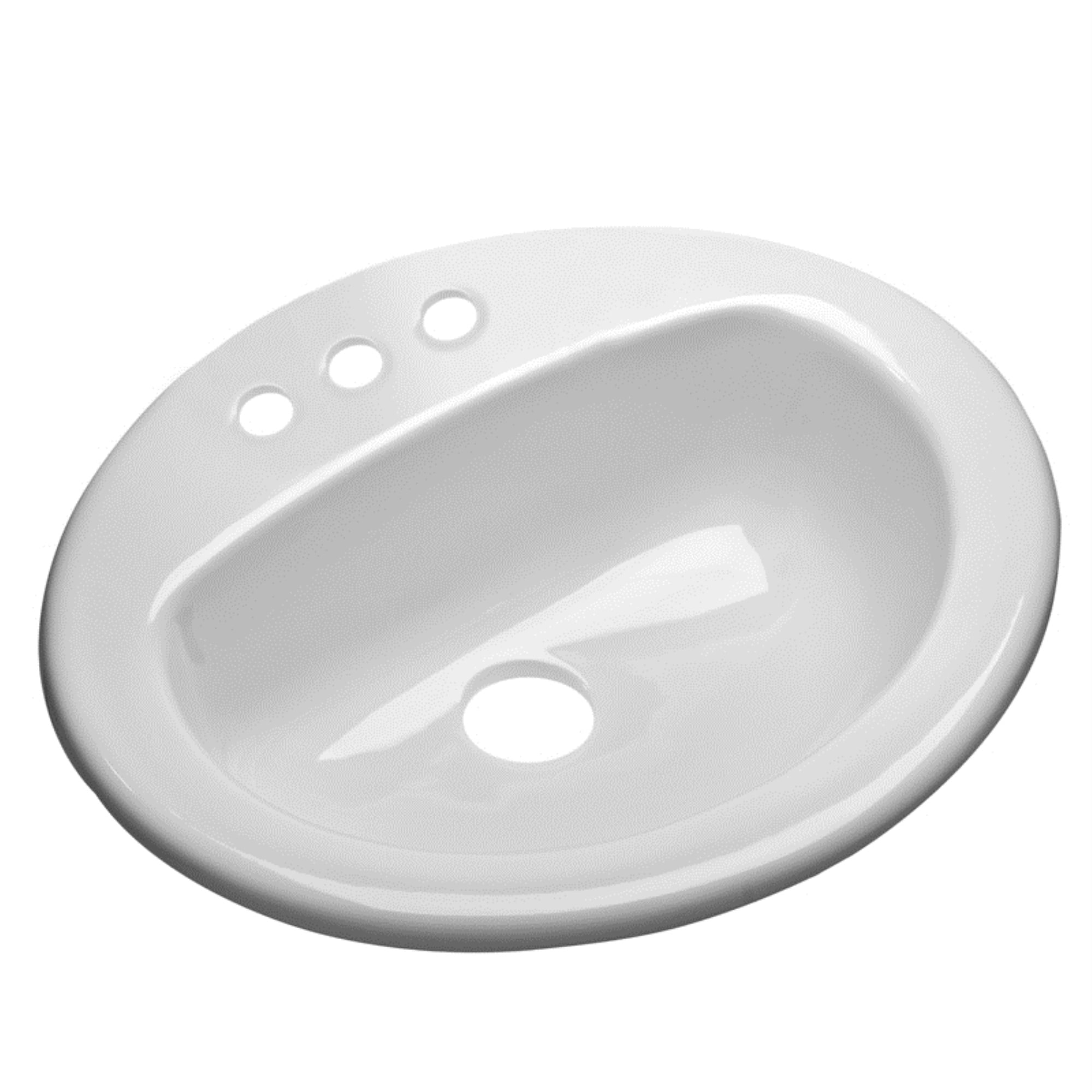 Mansfield 17'' White Ceramic Oval Bathroom Sink with Overflow