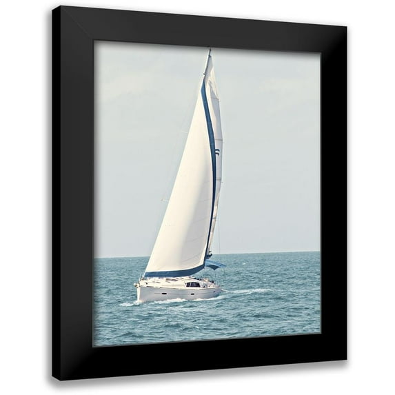 Mansfield, Kathy 12x14 Black Modern Framed Museum Art Print Titled - Sailboat in the Ocean