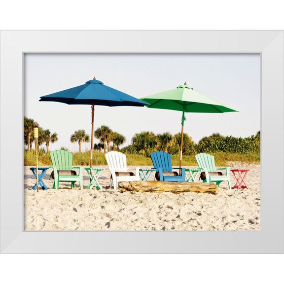 Mansfield, Kathy 14x12 White Modern Wood Framed Museum Art Print Titled - Beach Chair Layout