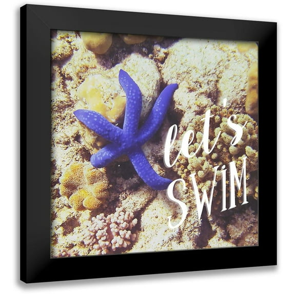 Mansfield, Kathy 15x15 Black Modern Framed Museum Art Print Titled - Lets Swim