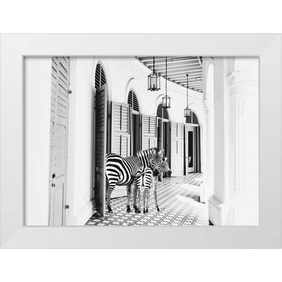 Mansfield, Kathy 24x18 White Modern Wood Framed Museum Art Print Titled - Zebra Hotel