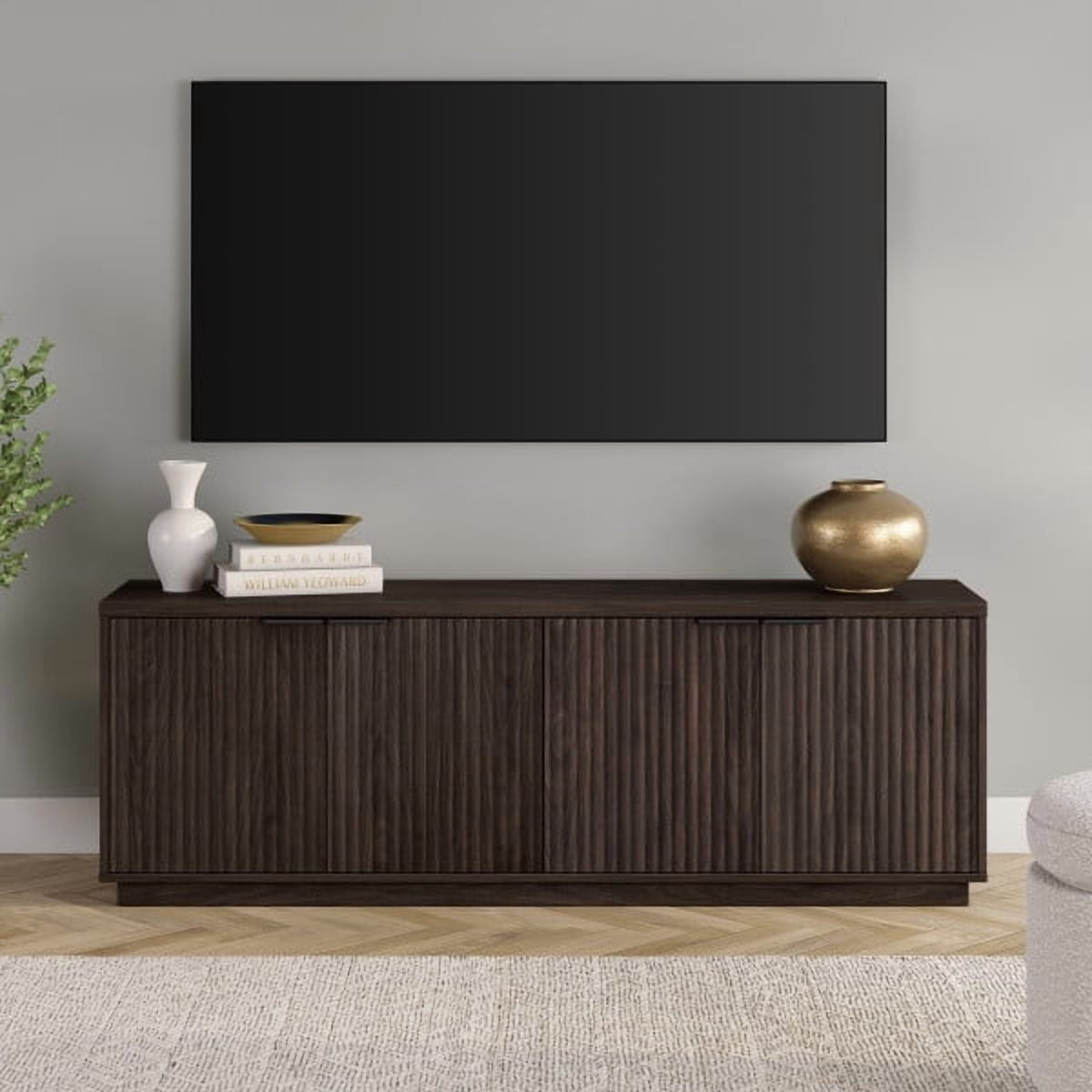 Mansfield Rectangular TV Stand for TV's up to 78" in Alder Brown