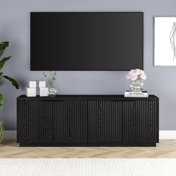 Mansfield Rectangular TV Stand for TV's up to 78" in Black Grain