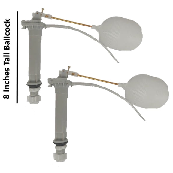 Mansfield and Universal Rundle Ballcock Fill Valve 8 inch 2 pack