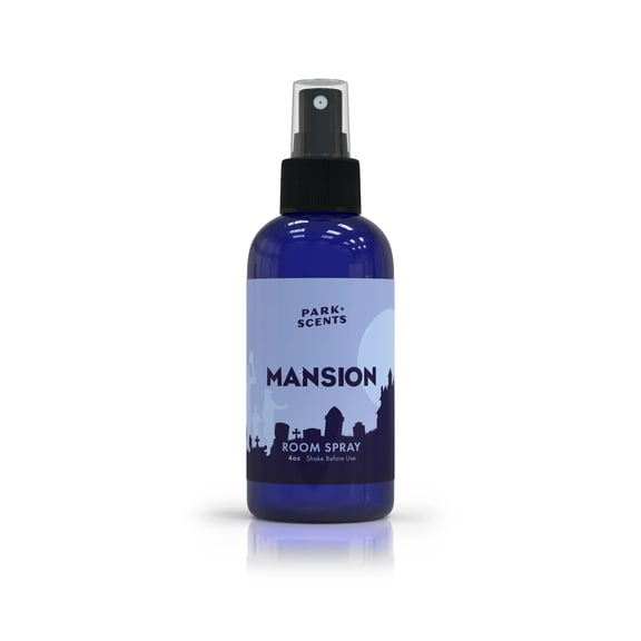 Park Scents Mansion Fragrance Room Spray Theme Park Scented Air Freshener Spray with Peony, Violet, Plum, Leather, Patchouli, Aged Wood, Amber, Musk, Vanilla (4oz)