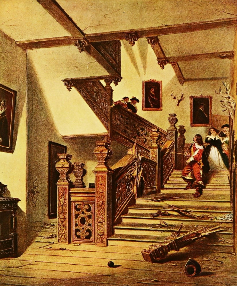 Mansions of England 1912 Aston Hall Canvas Art - Joseph Nash (18 x 24)