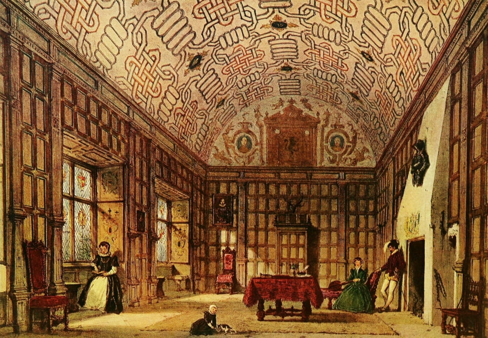 Mansions of England 1912 Boughton Malherbe drawing rm Canvas Art - Joseph Nash (18 x 24)