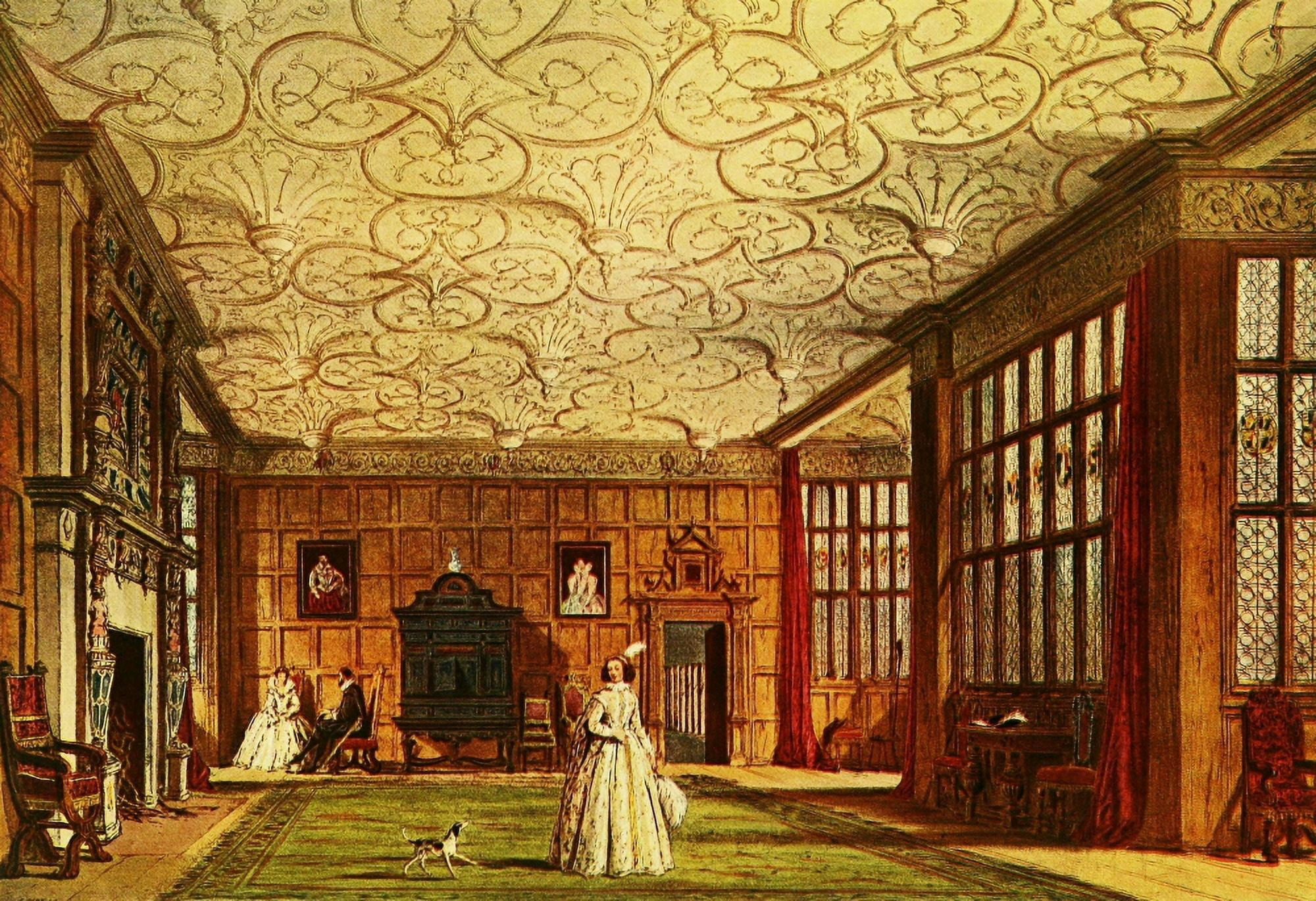 Mansions of England 1912 Bramhall hall Canvas Art - Joseph Nash (24 x 36)