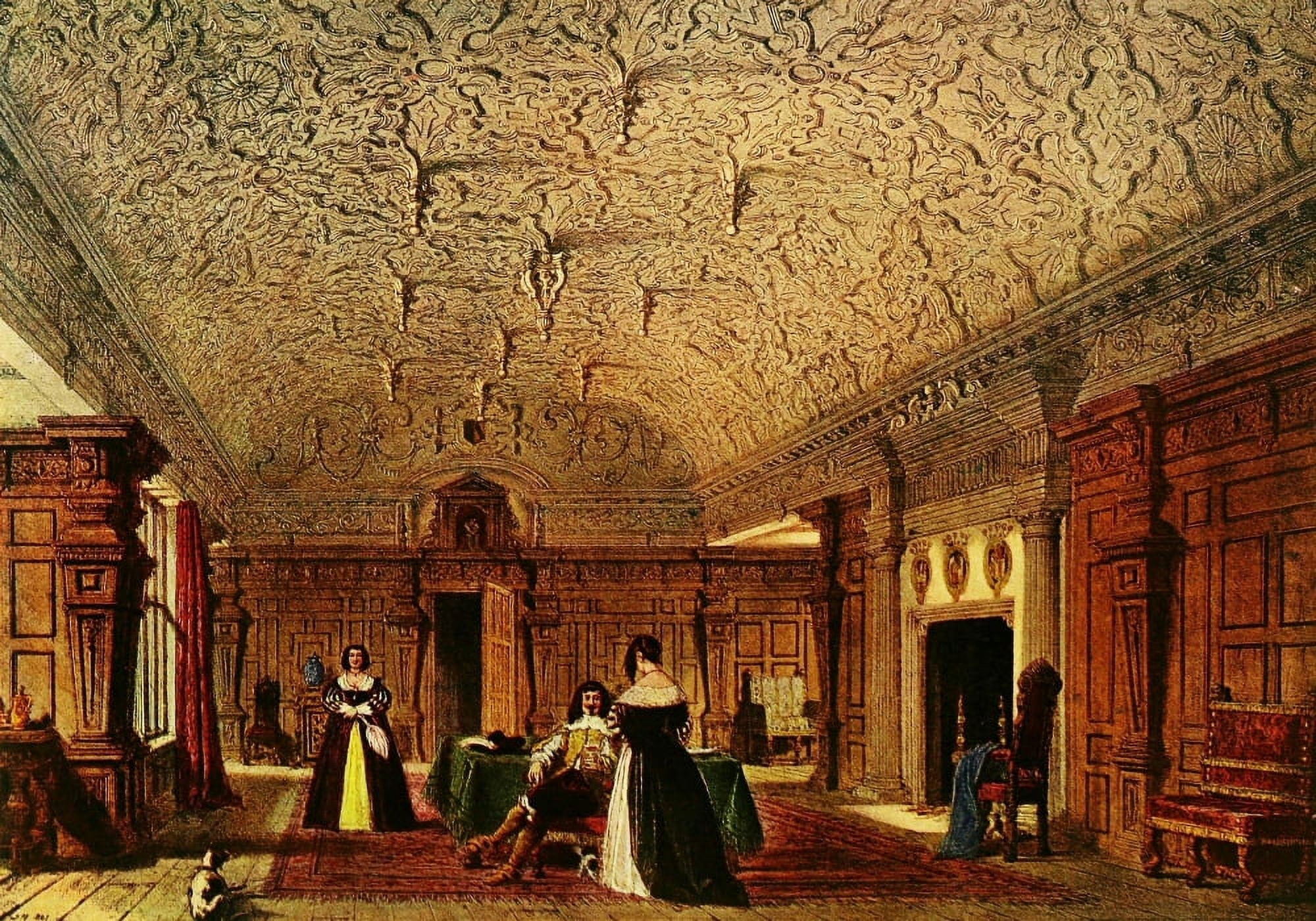 Mansions of England 1912 Dorford drawing room Canvas Art - Joseph Nash (18 x 24)