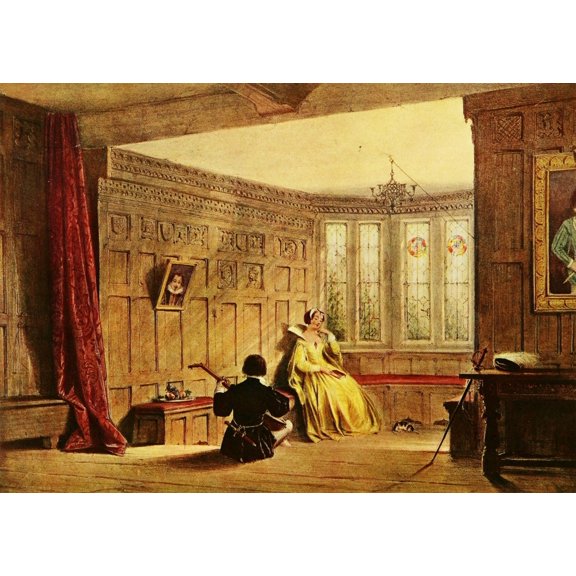 Mansions of England 1912 Haddon Hall, dining room Poster Print by Joseph Nash (24 x 36)
