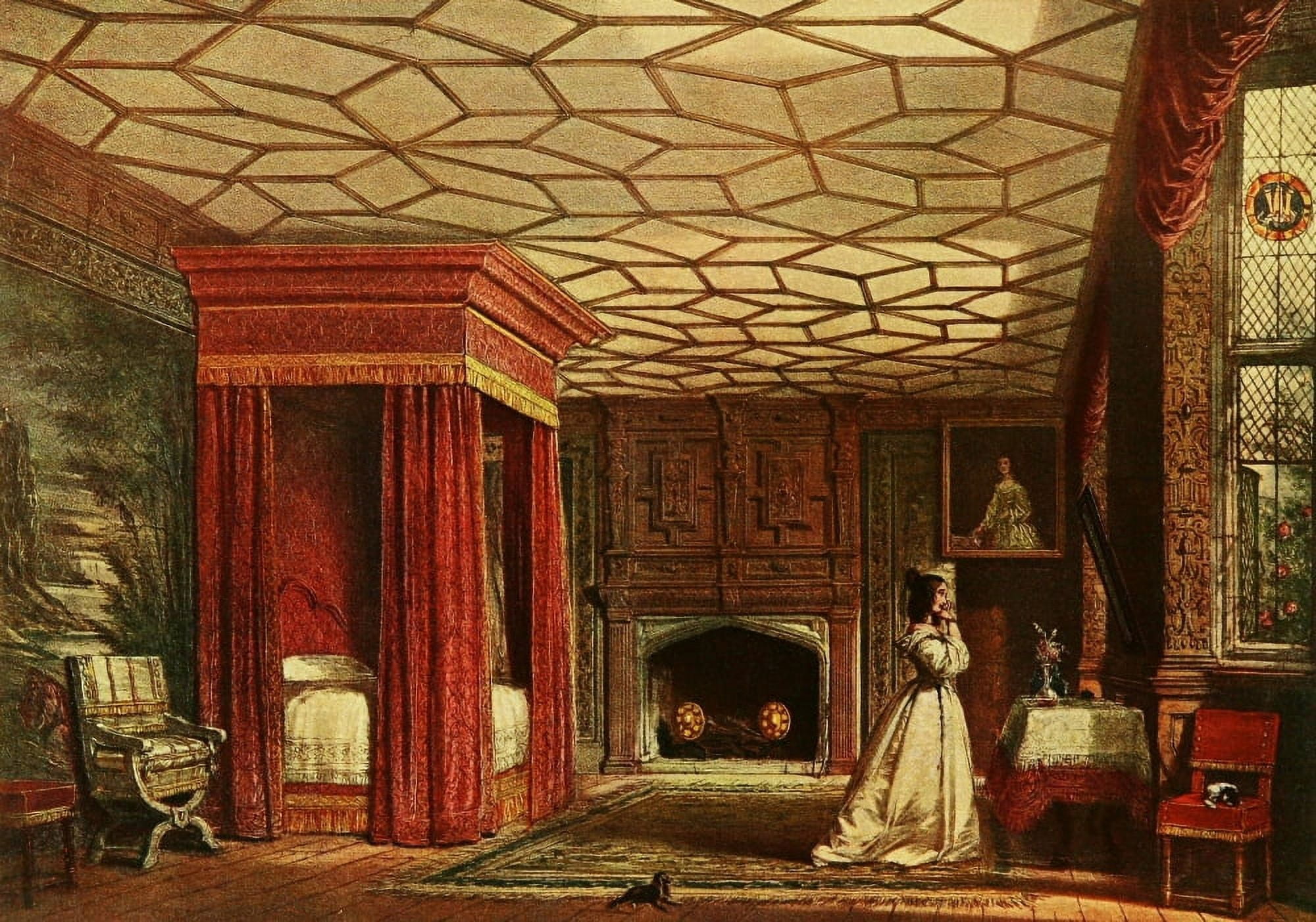 Mansions of England 1912 Knole bed-chamber Canvas Art - Joseph Nash (24 x 36)