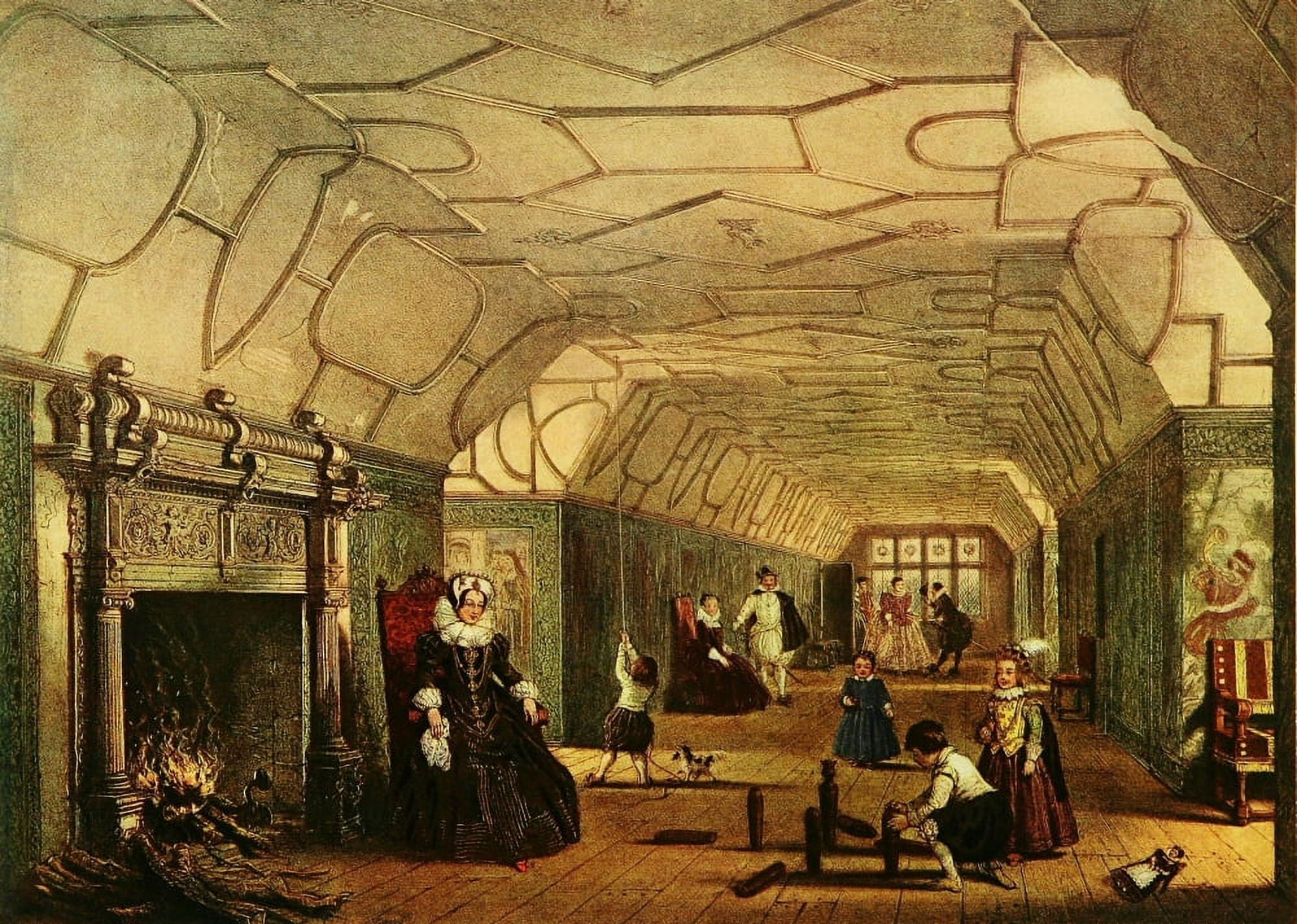 Mansions of England 1912 Knole gallery over hall Canvas Art - Joseph Nash (24 x 36)