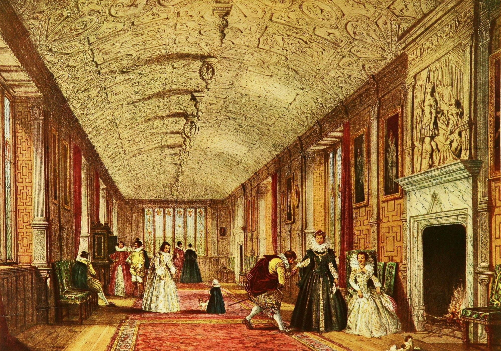 Mansions of England 1912 Lanhydroc gally Canvas Art - Joseph Nash (18 x 24)