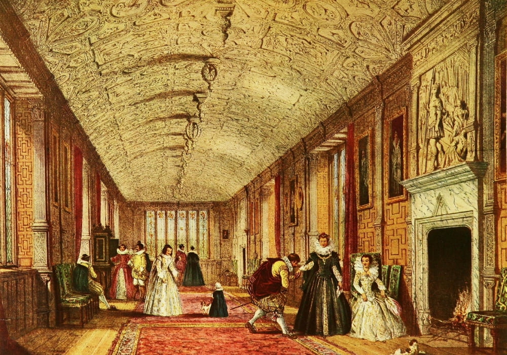 Mansions of England 1912 Lanhydroc gally Canvas Art - Joseph Nash (24 x 36)