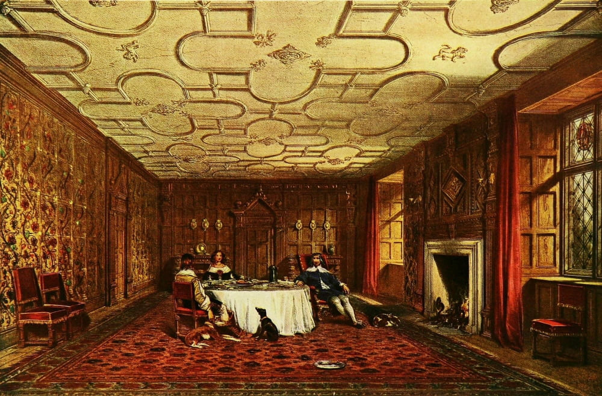 Mansions of England 1912 Levens dining room Canvas Art - Joseph Nash (18 x 24)
