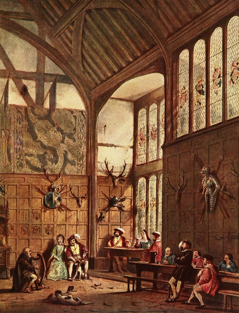 Mansions of England 1912 Ockwells hall Canvas Art - Joseph Nash (18 x 24)