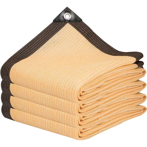 Manss 6x3 ft Patio Sunshade Cloth 85% Sunblock Outdoor Shade Cloth, Sun Screen Beige Shade Mesh Tarp Fabric with Grommets for Patio Deck Pergola Backyard Dog Kennel Camper Awning