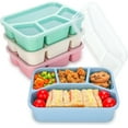 thumbnail image 1 of Manss Lunchable Container, 4 Pack Bento Lunch Box, 4-Compartment Lunch Box Container for School Work Travel, Microwave & Dishwasher Safe, 1 of 8