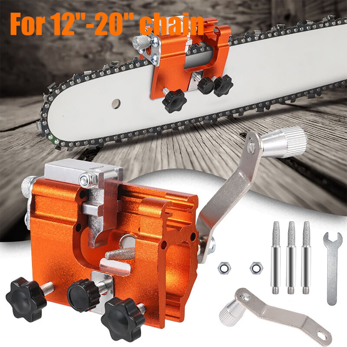 Mansual Chainsaw Sharpener Kit Fast Sharpening Stone System for Patio ...