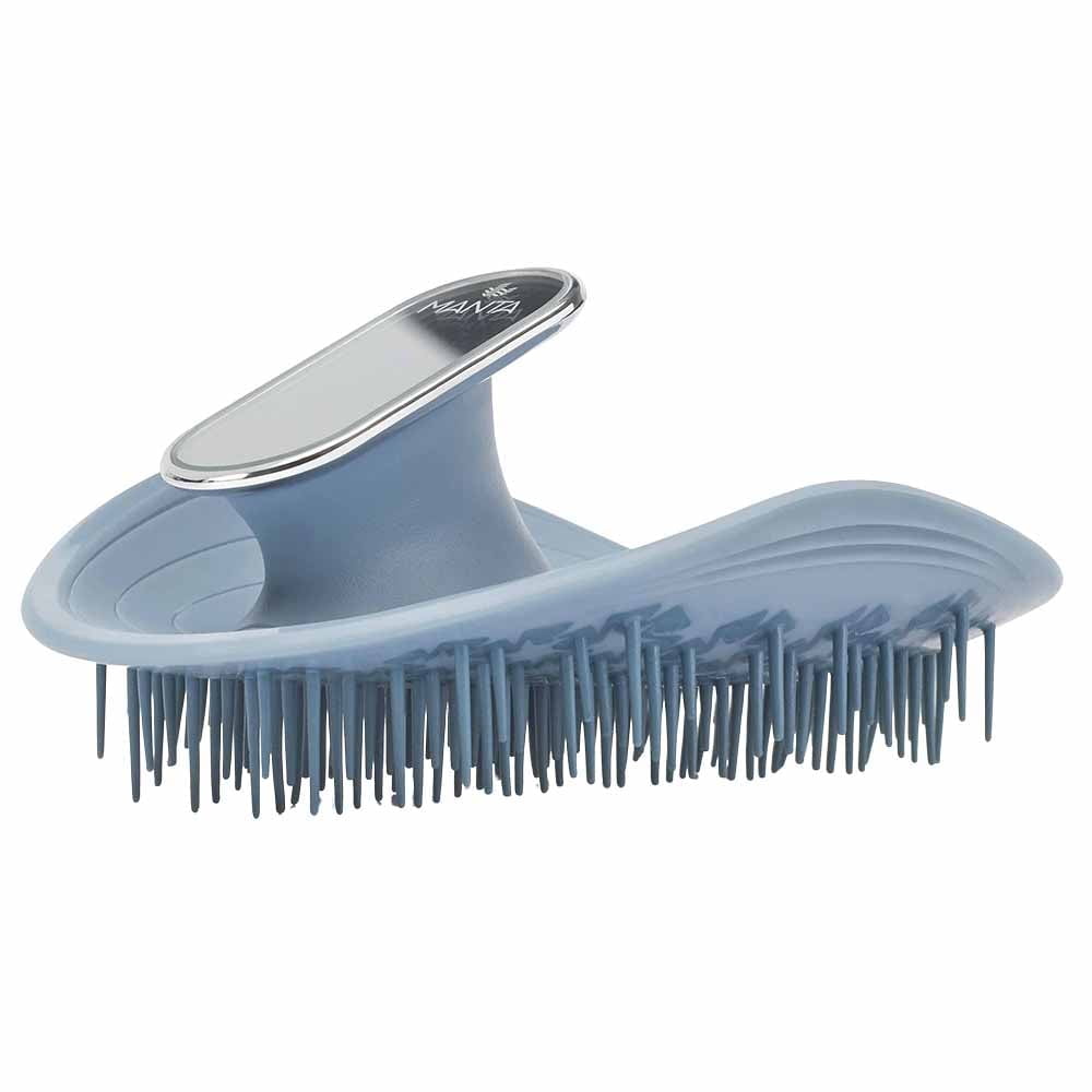 Manta Mirror Anti-Breakage Hairbrush – Travel & Shower Detangling Brush with Built-in Mirror, Wet & Dry Hair Brush for Pro Detangling, Powder Blue